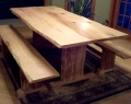Red Oak Trestle Table With Live Edge
